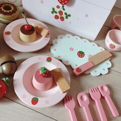 マザーガーデン 野いちご ままごと　スウィートカフェセット　木製の画像