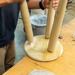 木工旋盤教室　スツール（椅子）づくり　ウッドターニング教室　の画像