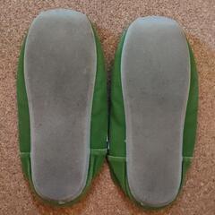 ABE HOME SHOES 帆布バブーシュグリーン 日本製 スリッパの画像