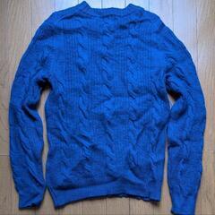 green label relaxing ウールケーブルニット 青 Mサイズの画像