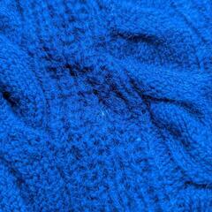 green label relaxing ウールケーブルニット 青 Mサイズの画像