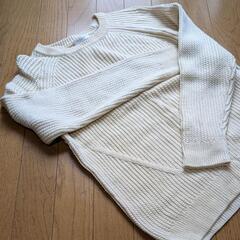 UNITED ARROWS BY ツイスト アゼ クルーネック ニット毛100%の画像