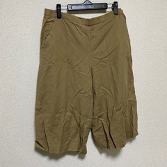 #3358 ユニクロ　XL 七分丈　ワイドパンツ　ベージュ