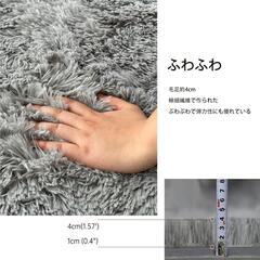 床暖対応❣️ カーペット 2畳 洗えるラグ グレー 160✕200 北欧 長方形 極厚 ８枚滑り止めシート  の画像