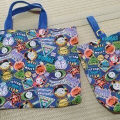 ハンドメイド　手提げバック　上履き入れセットの画像