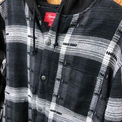 【864】パーカー Supreme Hooded Jacquard Flannel サイズSの画像
