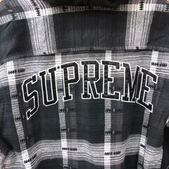 【864】パーカー Supreme Hooded Jacquard Flannel サイズSの画像