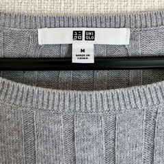 UNIQLOコットンカシミヤワイドリブセーターの画像