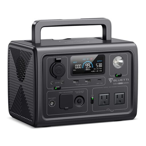 ポータブル電源 EB3A 268Wh/600W 電力リフト機能付 リン酸鉄リチウム 家庭アウトドア両用バックアップバッテリー LEDライト付き