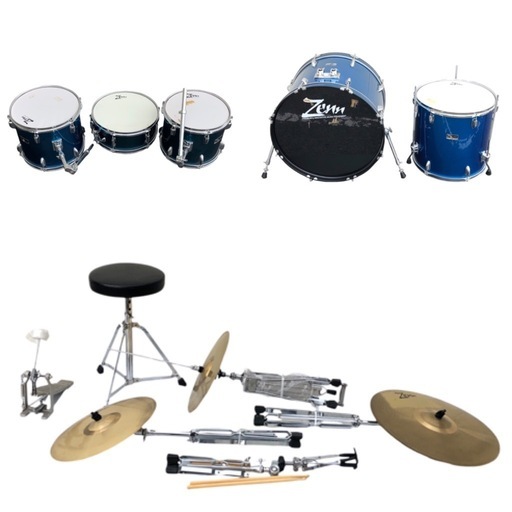 PLAYTECH プレイテック（旧Zenn ゼン） ZDS3000 打楽器 ドラム シンバル タム スティック スローン セット