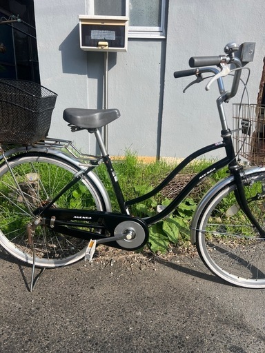 ママチャリ　24インチ　2カゴ付き　自転車　ノーメンテ　サビ多め