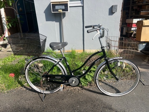ママチャリ　24インチ　2カゴ付き　自転車　ノーメンテ　サビ多め