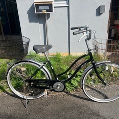 ママチャリ　24インチ　2カゴ付き　自転車　ノーメンテ　サビ多めの画像