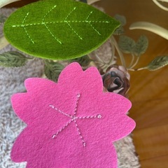 コースター　鍋敷き　a pot mat ポットマット 花と葉　2枚組みの画像