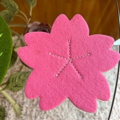 コースター　鍋敷き　a pot mat ポットマット 花と葉　2枚組みの画像