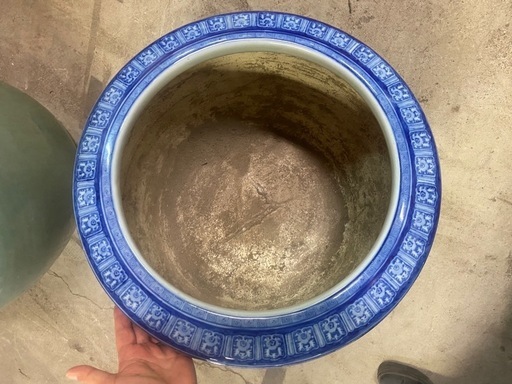 火鉢　中古品　有田焼　山本特製　特大　大型　 陶器  サイズ(約)