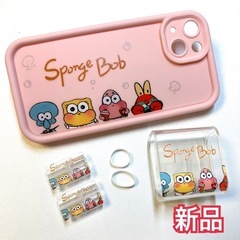 【新品】スポンジボブ　iPhone13 ケース＆充電器カバー 2種セットの画像