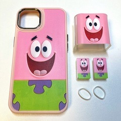 【新品】スポンジボブ　iPhone13 ケース＆充電器カバー 2種セットの画像
