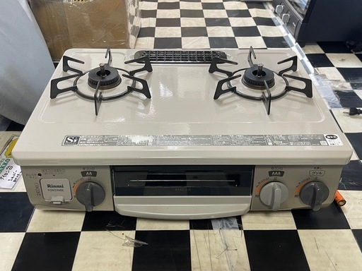 【リサイクルサービス八光】2018年製　リンナイ　LPガスコンロ　右強火 クリームベージュ KGM33NBER