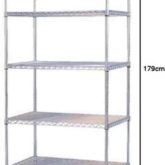 111f アイリスオーヤマ ラック メタルラック本体 5段 防サビ加工 幅91×奥行61×高さ179cm ポール径25mm スチールラック サビに強い 棚 MR-9018DJ 銀(未使用品)y101801fの画像
