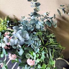 (2410FB6)◆造花付プランター◆W60cm×D30cm×H30cm◆の画像