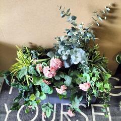 (2410FB6)◆造花付プランター◆W60cm×D30cm×H...