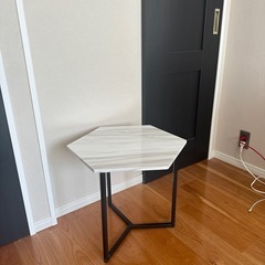 ルームアンドホーム テーブル 六角 ノルディック ブラック 37×37×45cmの画像