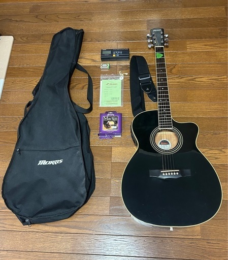 ギター　エレアコ　モーリス　morris 黒