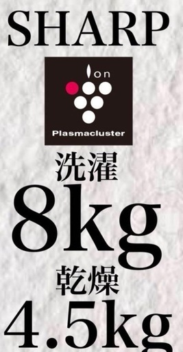 早い者勝ち！高年式2019年　洗濯乾燥機　型番:ES-TX8C-W