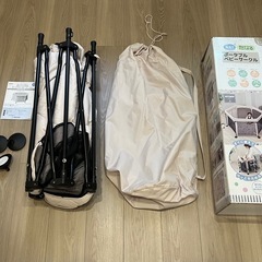 ※ほぼ未使用※日本育児　洗えてたためるポータブルベビーサークル　MOOMINの画像