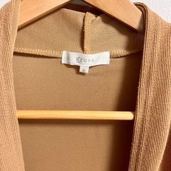 秋らしい茶色ロングカーディガン　の画像