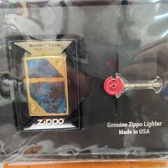 😎未使用😎超美品😎ZIPPO😎ベネチアンアーマーブルーフリント付...