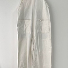 【まとめ値引】GU デニム サロペット ストレートパンツ ホワイトの画像