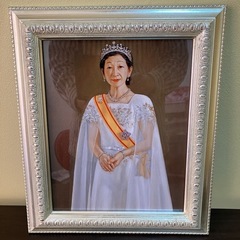 上皇后美智子さま肖像画/シルクスクリーン