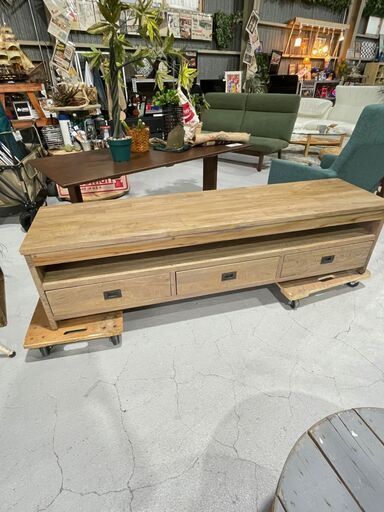 ★ KayuStyle ★ カユスタイル TVボード 未使用品 定価約8.8万円 W180㎝ マンゴー材 バリ輸入品 グレーホワイトウォッシュ