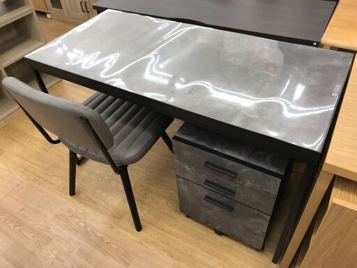 ★ジモティ割あり★ ニトリ デスクセット グレー H72×W120×D55 クリーニング済み KJ6552