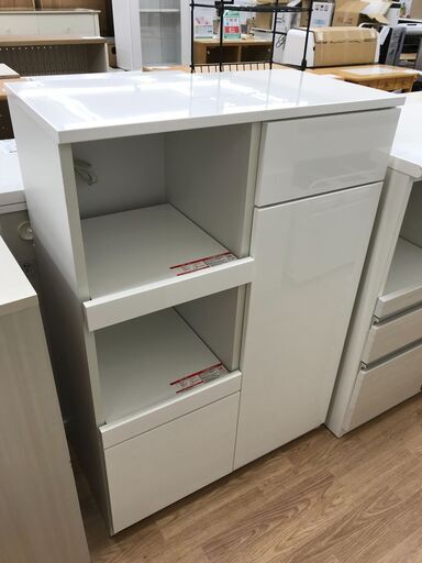 ★ジモティ割あり★ ニトリ レンジ台 ホワイト H115×W80×D42 クリーニング済み KJ6555