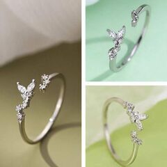 バタフライラインストーンリング②（新品）多少の調整可能の画像