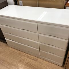 ★ジモティ割あり★  4段チェスト ホワイト H82×W120×D41 クリーニング済み KJ6556
