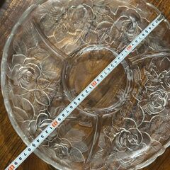SOGAガラス　大皿　ガラス製　直径30cm　レトロ・ガラス　１枚　ワンオーナー品　約３０年前のものの画像