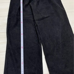新品 レディース 黒 ロングパンツ ワイドパンツ M L コーデュロイの画像
