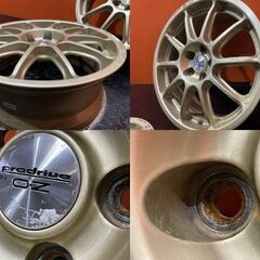 BS prodrive by O.Z プロドライブ オズレーシング 17インチ 4本 7J5HPCD100+52 ゴールド レガシィ インプレッサ等　(VHM704)の画像