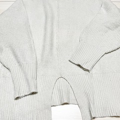 レディース 白 ニット 長袖 トップス フリーサイズの画像