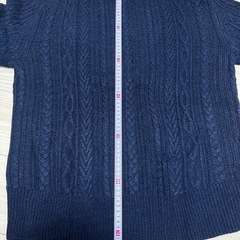 新品 レディース ネイビー ニット 長袖 トップス セーター フリーサイズの画像