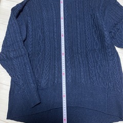 新品 レディース ネイビー ニット 長袖 トップス セーター フリーサイズの画像