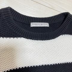 新品 ロデオクラウンズ ボーダー ニット 長袖 トップス S 綿100%の画像