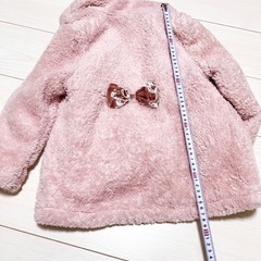 キッズ 女の子 モコモコ アウター ピンク 110cmの画像