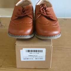 E430　[Lezalic] キッズ ベビー フォーマル シューズ ローファー レザー風 ブラウン 卒園式 入学式 結婚式 七五三 発表会 男の子 女の子の画像