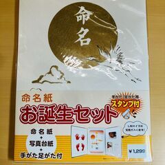シャチハタ 命名紙 お誕生セット（手がた・足がた用スタンプ付き）の画像