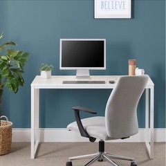 受け渡し予定者決まりました　目立つ汚れや傷無し　ワークデスク　オフィスデスク　ホワイト　幅100×奥行き70×高さ70cmの画像